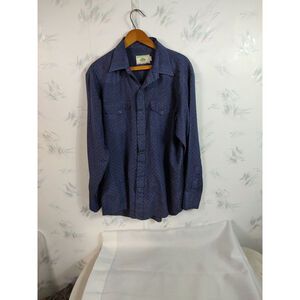 Mesquite Blue Long Sleeve Button Down Shirt 16.5 34